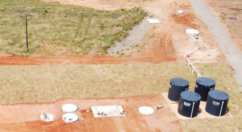 Aerial photo of rainwater tanks
