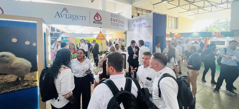 Aviagen booth and attendees at FENAVI Congress