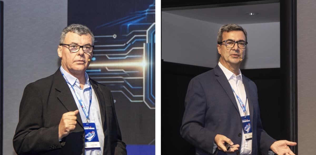 Luciano Keske and Jorge Amado speaking at Knowledge Without Borders in Peru