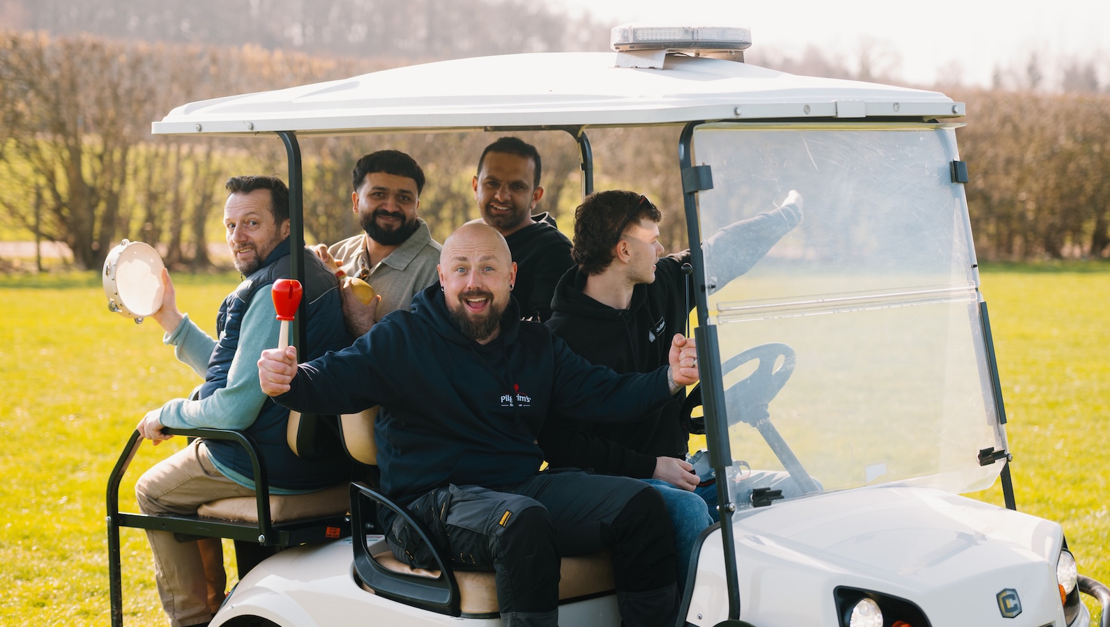 Group of people in cart